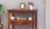 Farmhouse Wood Slat Console Table With Storage
